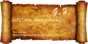 Görbe Henrietta névjegykártya