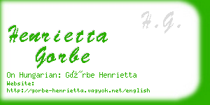 henrietta gorbe business card